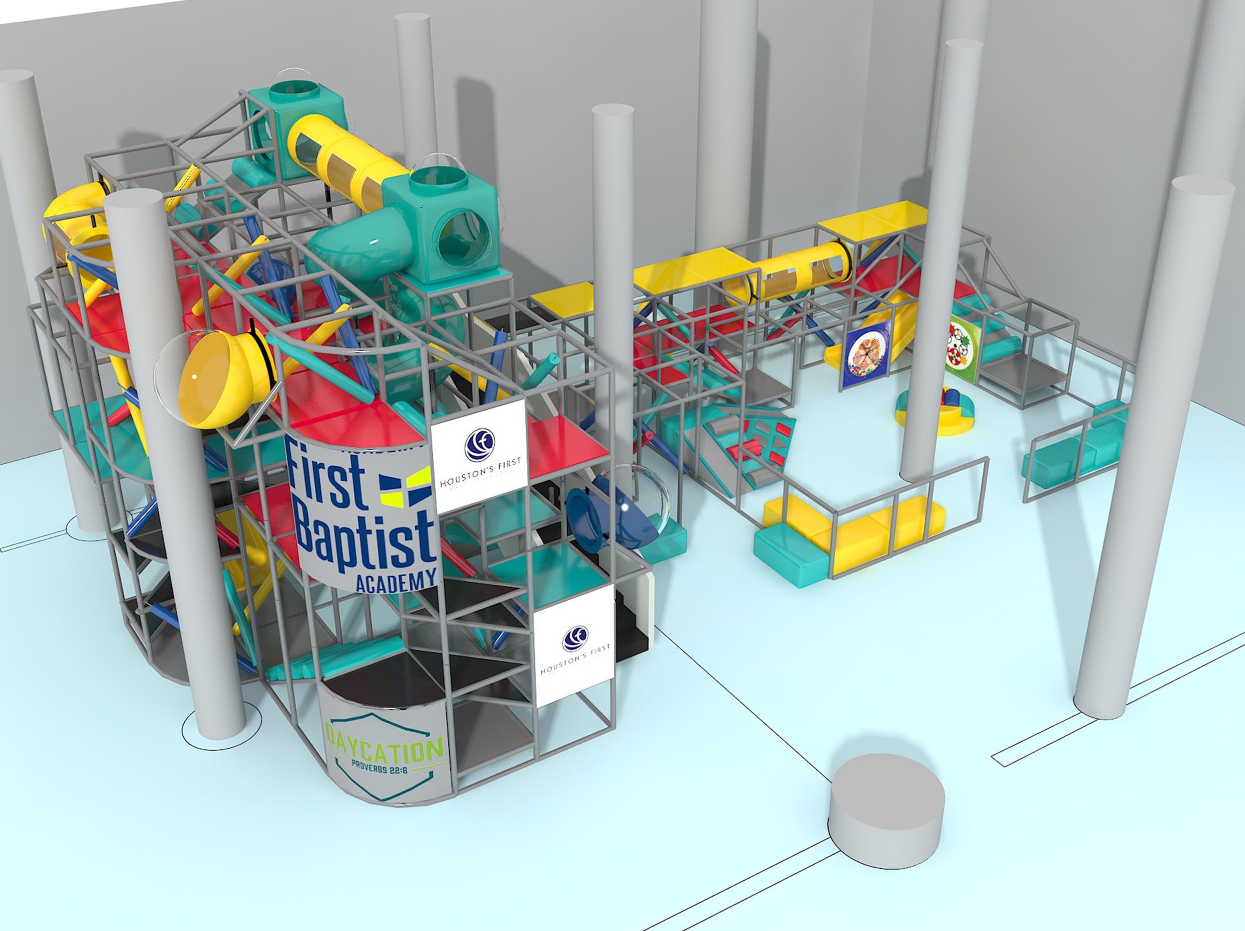 Indoor Playground GPS1008 23 ft. H x 58 ft. W x 24 ft. Go Play Systems