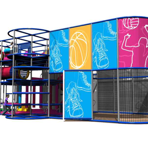 Go Play Systems Custom Design: Indoor Playground with Sports Court