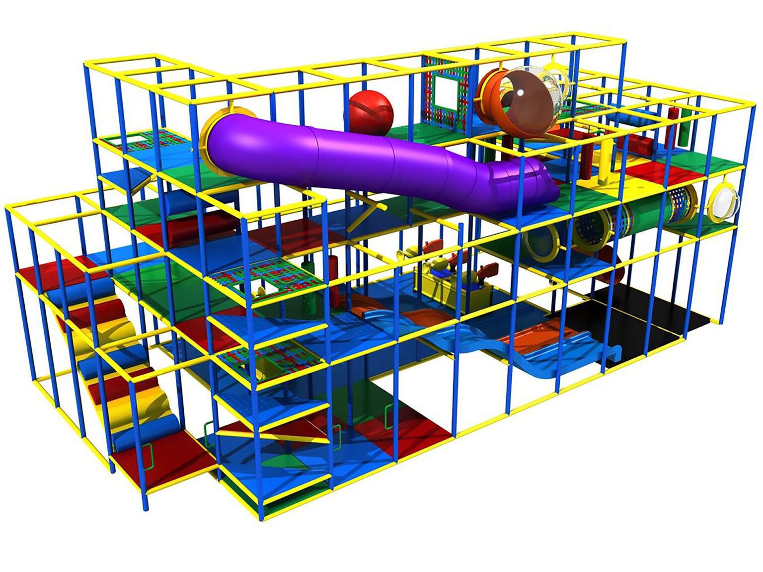 Buy Indoor Playground Equipment GPS509 (Indoor Playsystem Size) 22 ft. H x 132 ft. W x 44 ft