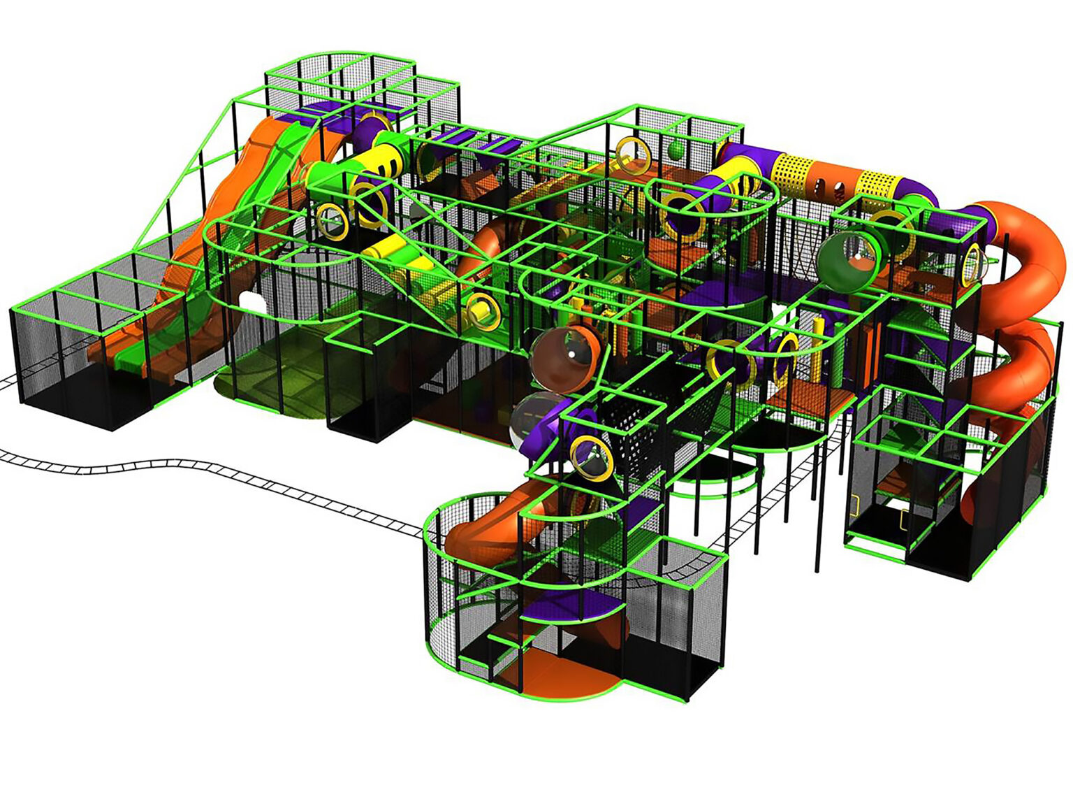 Buy Indoor Playground Equipment GPS249 (Indoor Playsystem Size) 23 ft. H x 60 ft. W x 43 ft