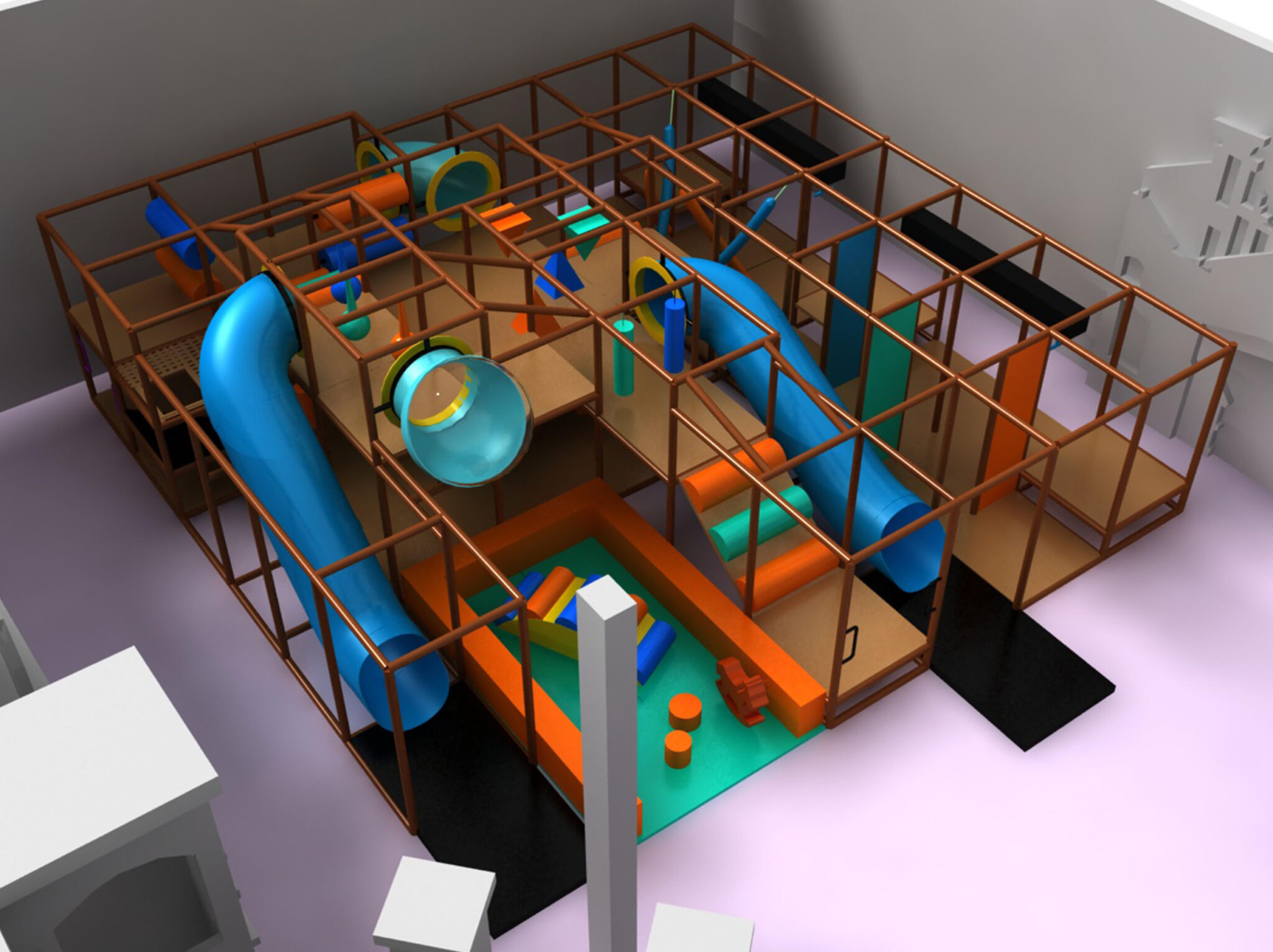 Indoor Playground GPS952 (Indoor Playsystem Size) 10 ft. H x 28 ft. W x 20 ft. Go Play Systems