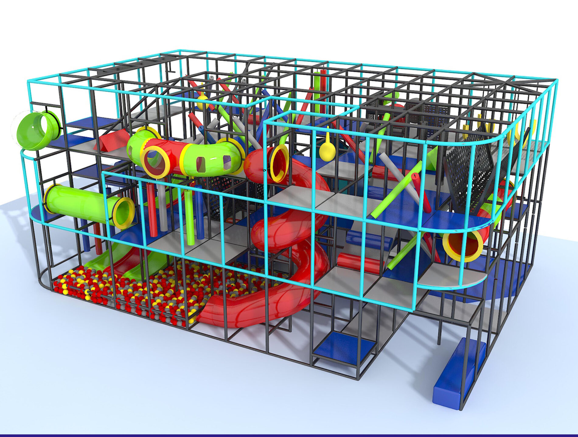 Indoor Playground GPS1011 19 ft. H x 44 ft. W x 28 ft. Go Play Systems