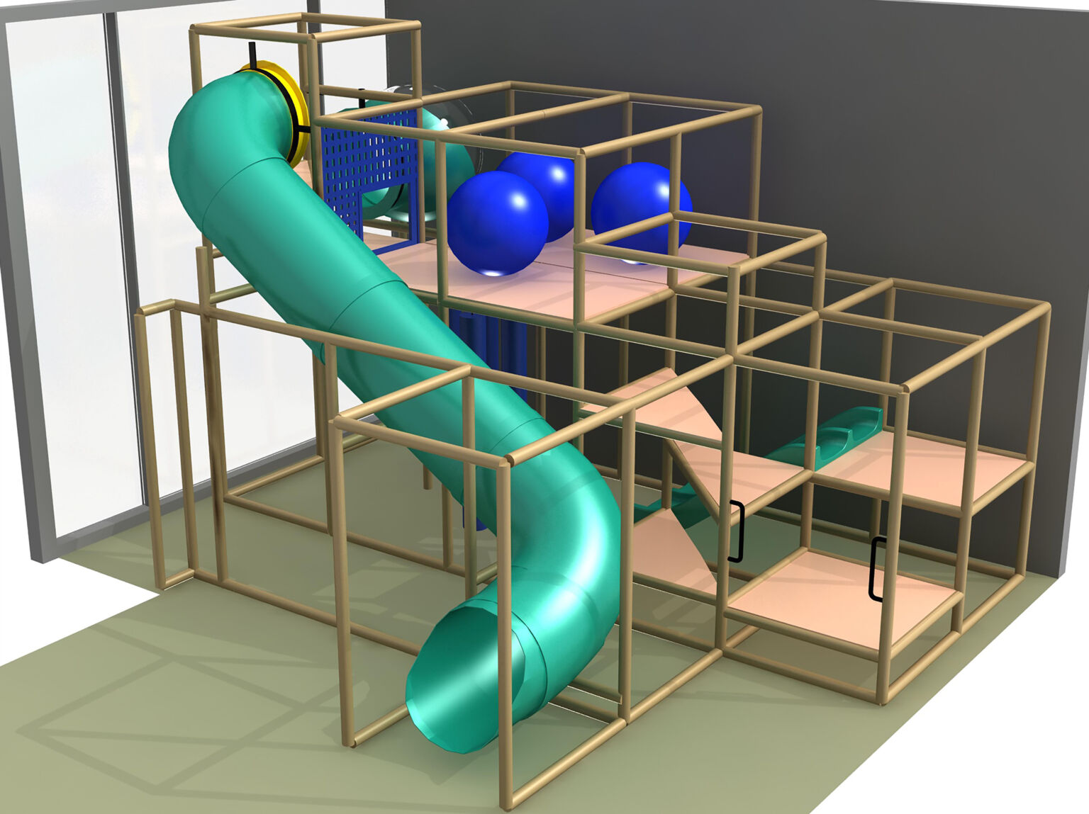 Indoor Playground GPS1091 13 ft. H x 20 ft. W x 16 ft. Go Play Systems