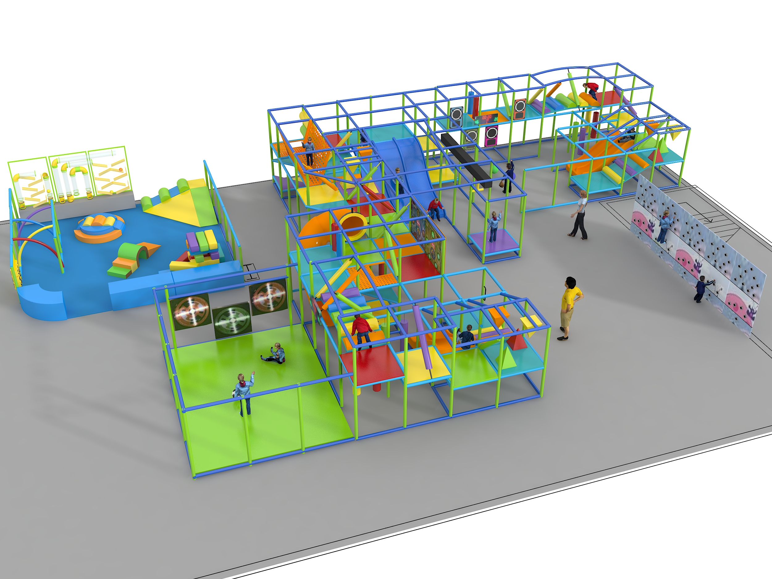 Indoor Playground GPS1262 – 9 ft. H x 60 ft. W x 44 ft. L.